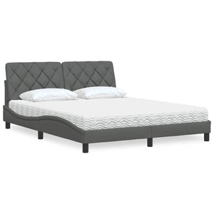 Bett mit Matratze Dunkelgrau 160x200 cm