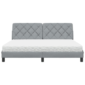 vidaXL Lit avec matelas Gris clair 180x200 cm Tissu