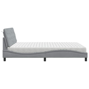 vidaXL Lit avec matelas Gris clair 180x200 cm Tissu