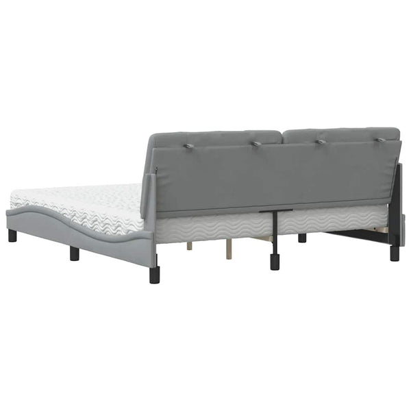 vidaXL Lit avec matelas Gris clair 180x200 cm Tissu