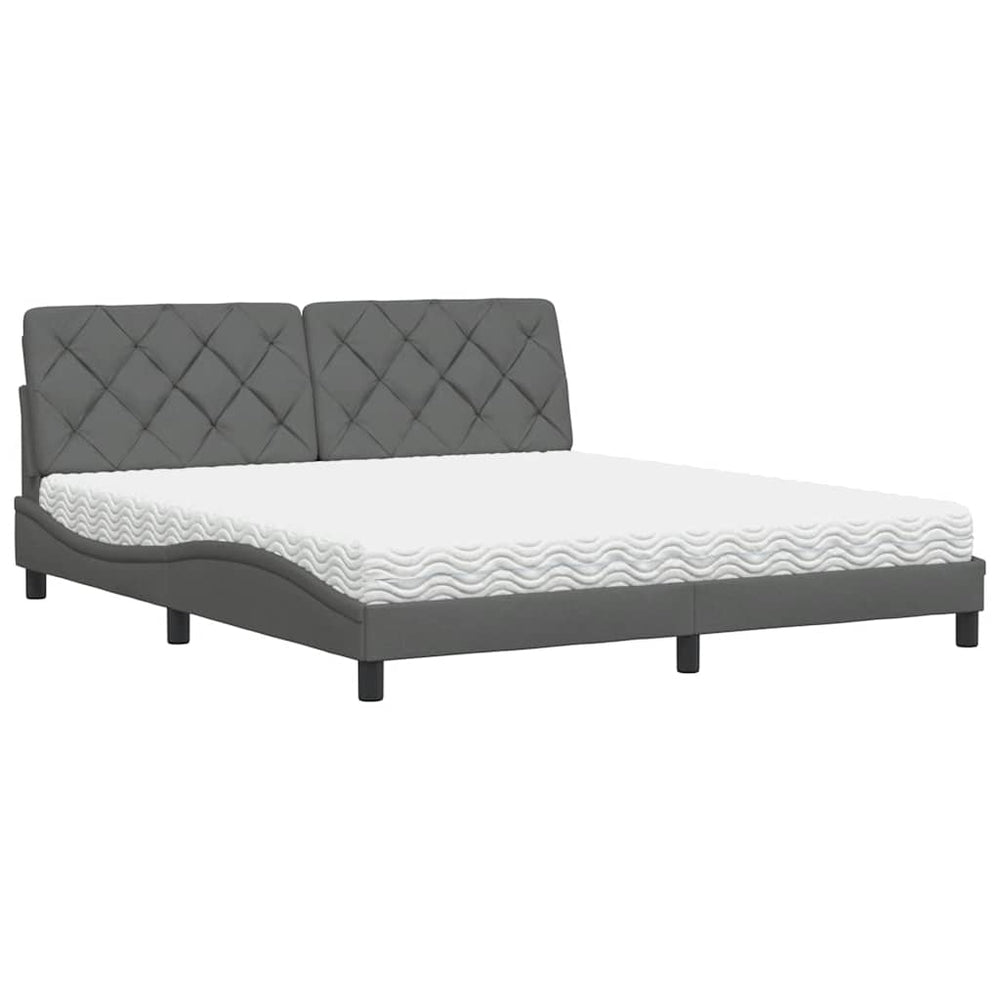 Bett mit Matratze Dunkelgrau 180x200 cm