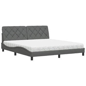 Bett mit Matratze Dunkelgrau 180x200 cm