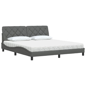 Bett mit Matratze Dunkelgrau 180x200 cm