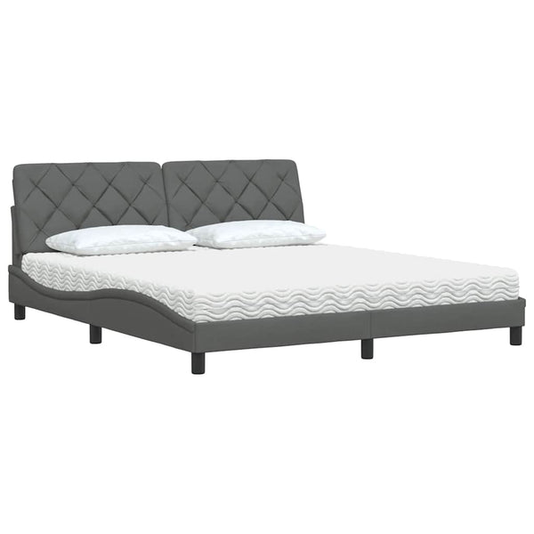 Bett mit Matratze Dunkelgrau 180x200 cm
