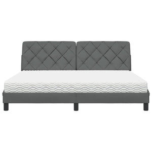 Bett mit Matratze Dunkelgrau 180x200 cm