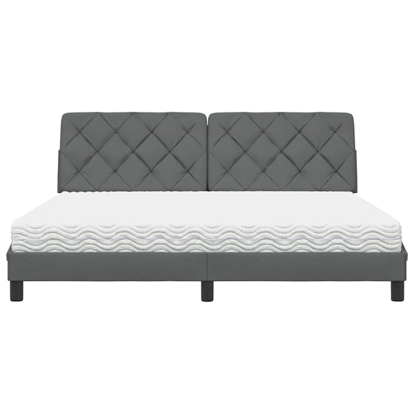 Bett mit Matratze Dunkelgrau 180x200 cm