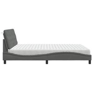 Bett mit Matratze Dunkelgrau 180x200 cm