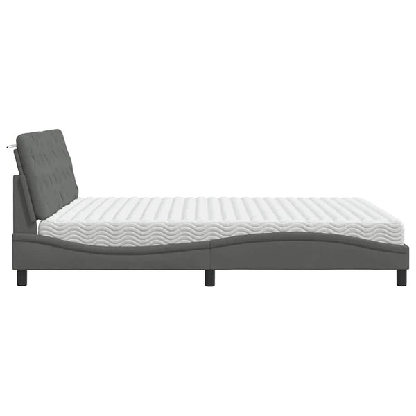 Bett mit Matratze Dunkelgrau 180x200 cm
