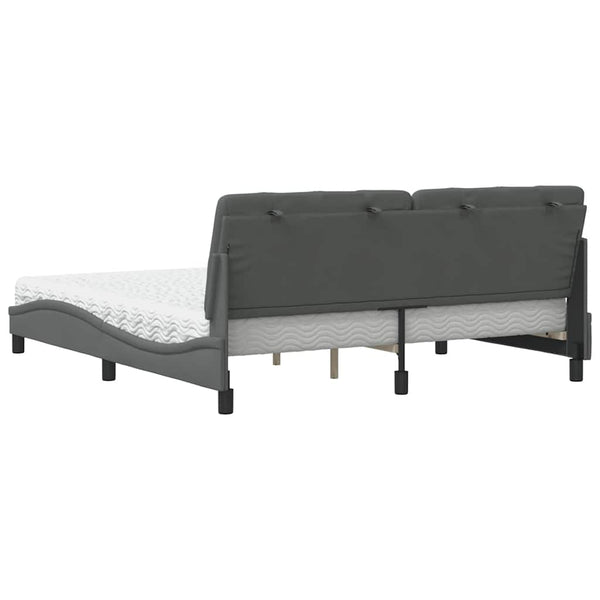 Bett mit Matratze Dunkelgrau 180x200 cm