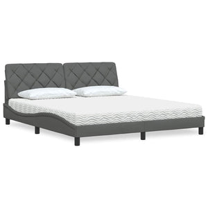 Bett mit Matratze Dunkelgrau 180x200 cm