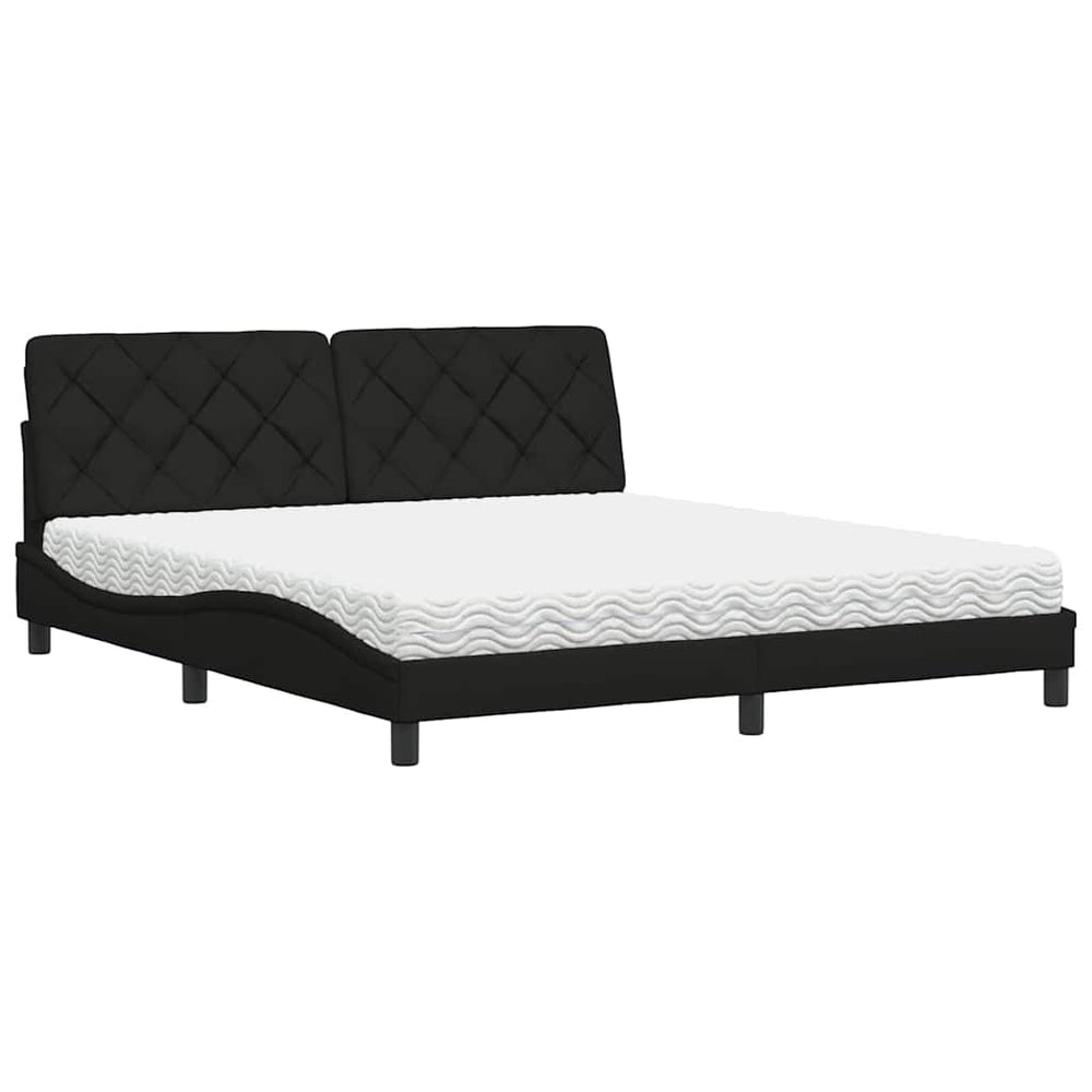Bett mit Matratze Schwarz 180x200 cm