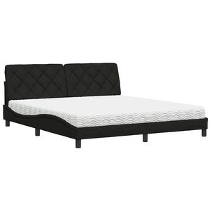 Bett mit Matratze Schwarz 180x200 cm