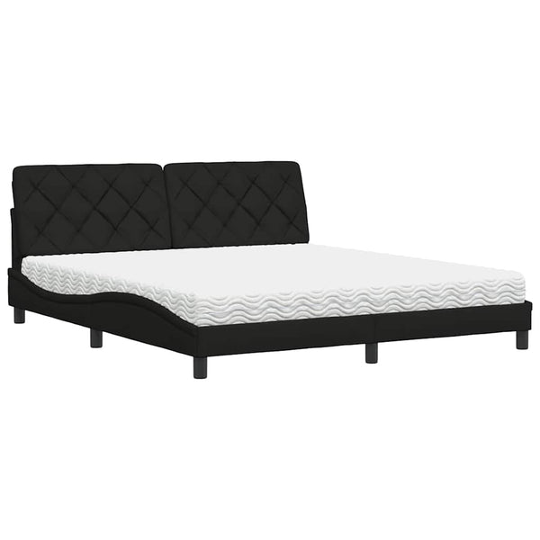 Bett mit Matratze Schwarz 180x200 cm