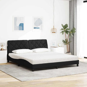Bett mit Matratze Schwarz 180x200 cm