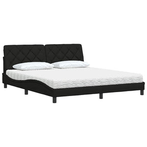 Bett mit Matratze Schwarz 180x200 cm