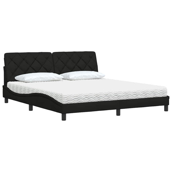 Bett mit Matratze Schwarz 180x200 cm