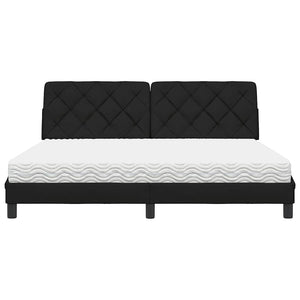 Bett mit Matratze Schwarz 180x200 cm