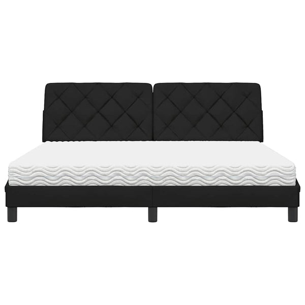 Bett mit Matratze Schwarz 180x200 cm