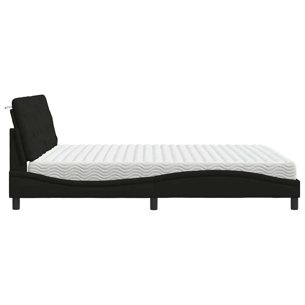Bett mit Matratze Schwarz 180x200 cm