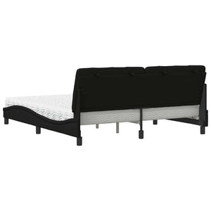Bett mit Matratze Schwarz 180x200 cm