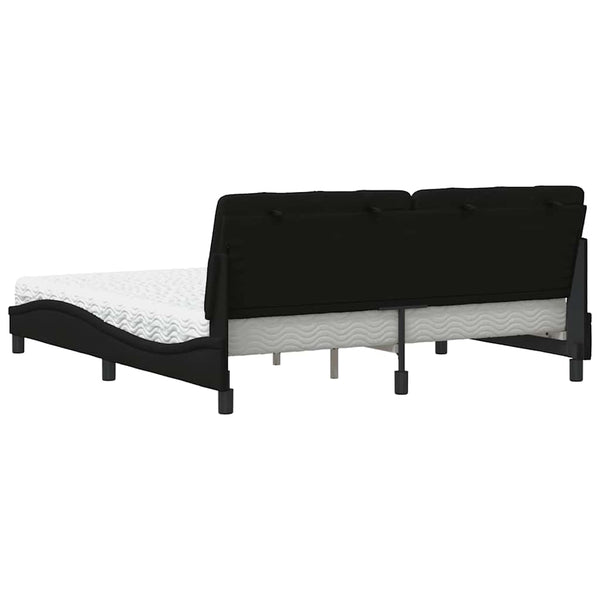 Bett mit Matratze Schwarz 180x200 cm