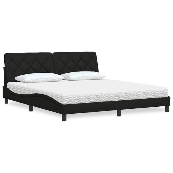 Bett mit Matratze Schwarz 180x200 cm