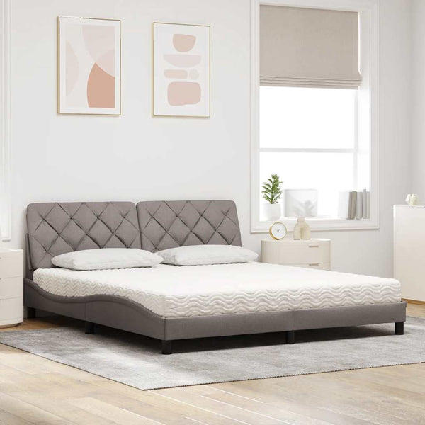 Bett mit Matratze Taupe 180x200 cm