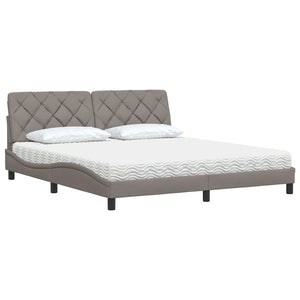 Bett mit Matratze Taupe 180x200 cm