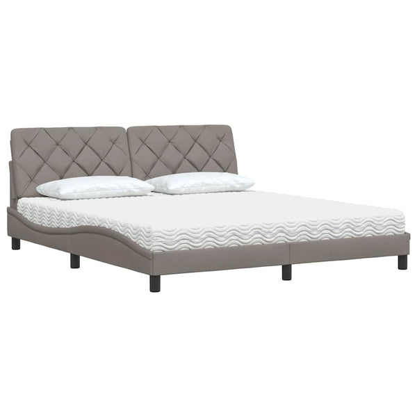 Bett mit Matratze Taupe 180x200 cm