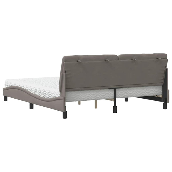 Bett mit Matratze Taupe 180x200 cm