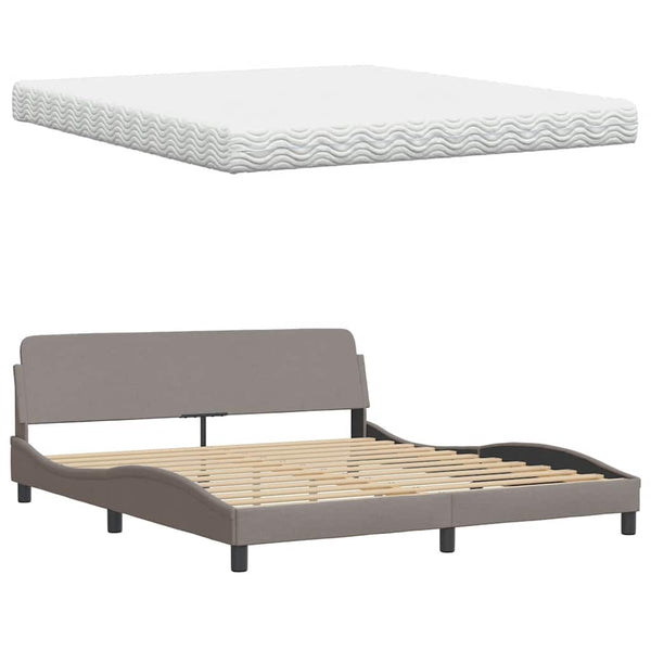 Bett mit Matratze Taupe 180x200 cm