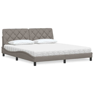 Bett mit Matratze Taupe 180x200 cm