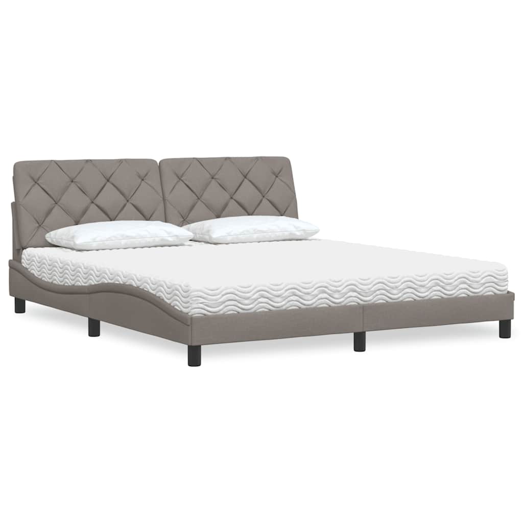 Bett mit Matratze Taupe 180x200 cm