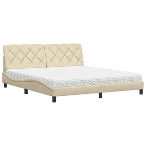 Bett mit Matratze Creme 180x200 cm