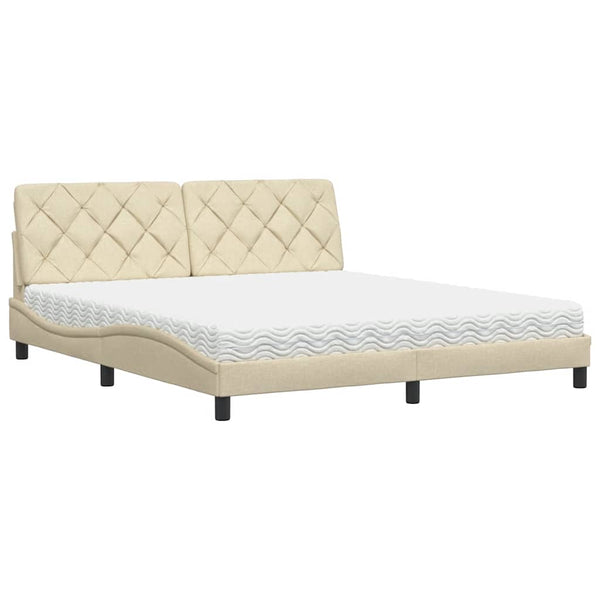 Bett mit Matratze Creme 180x200 cm
