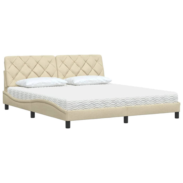 Bett mit Matratze Creme 180x200 cm