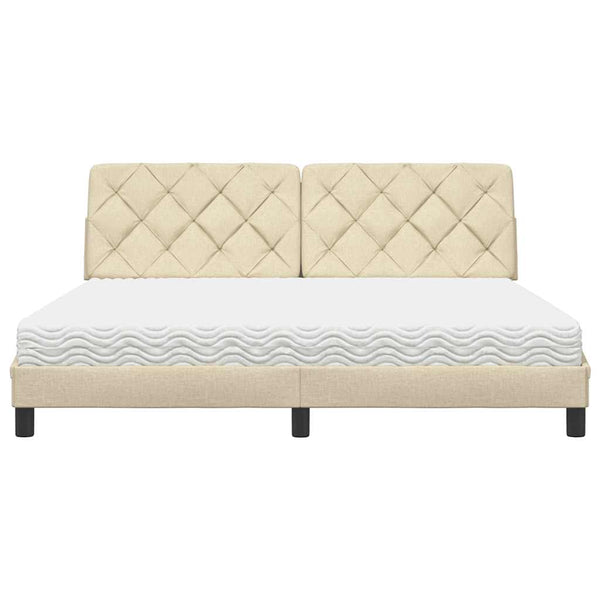 Bett mit Matratze Creme 180x200 cm
