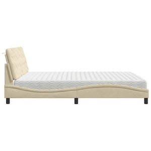 Bett mit Matratze Creme 180x200 cm