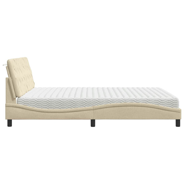 Bett mit Matratze Creme 180x200 cm