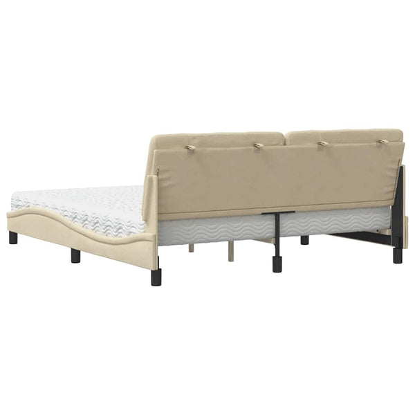 Bett mit Matratze Creme 180x200 cm