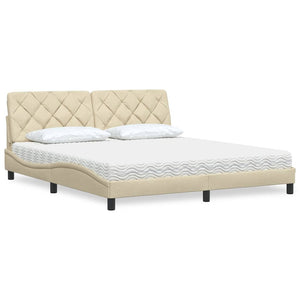 Bett mit Matratze Creme 180x200 cm