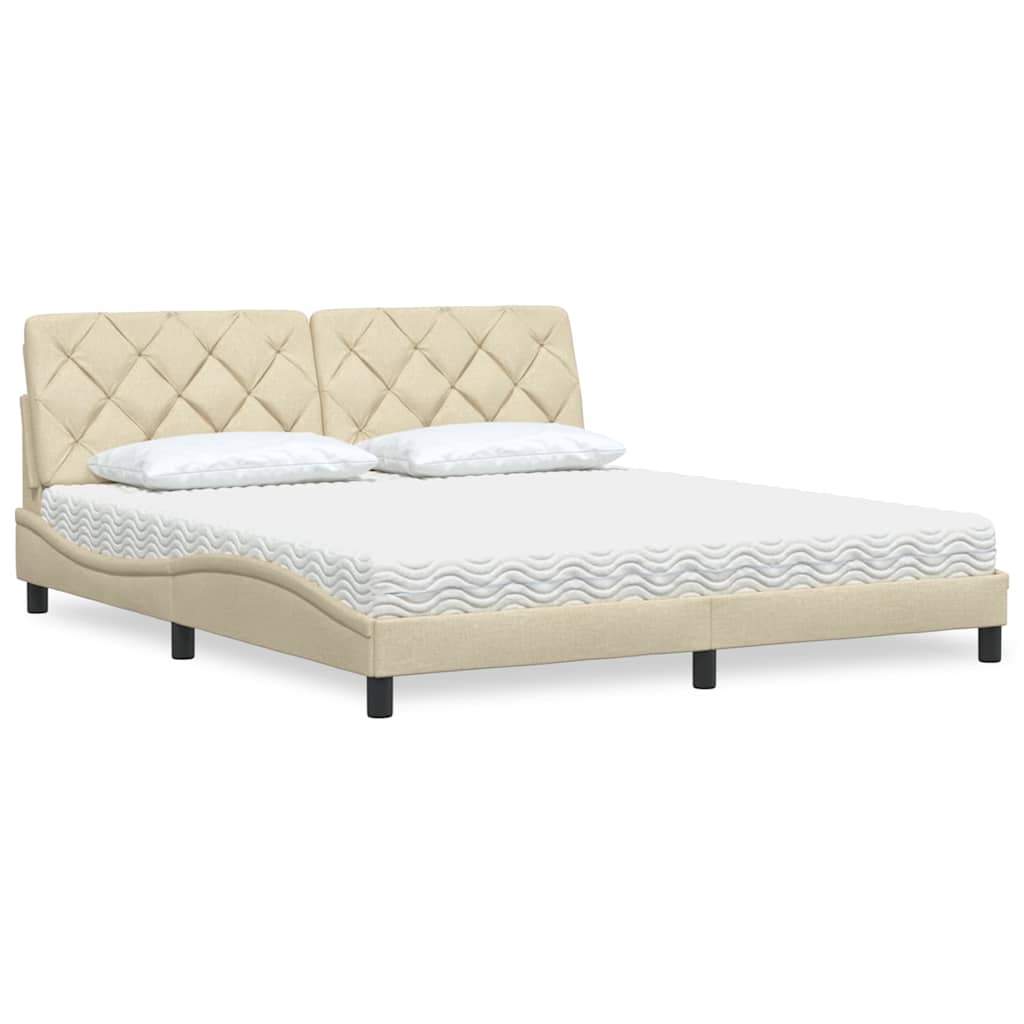 Bett mit Matratze Creme 180x200 cm