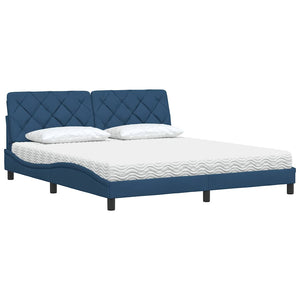 Bett mit Matratze Blau 180x200 cm
