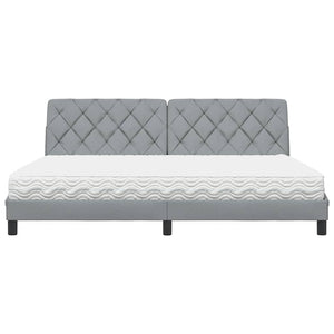 vidaXL Lit avec matelas Gris clair 200x200 cm Tissu