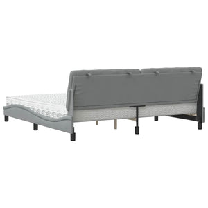 vidaXL Lit avec matelas Gris clair 200x200 cm Tissu