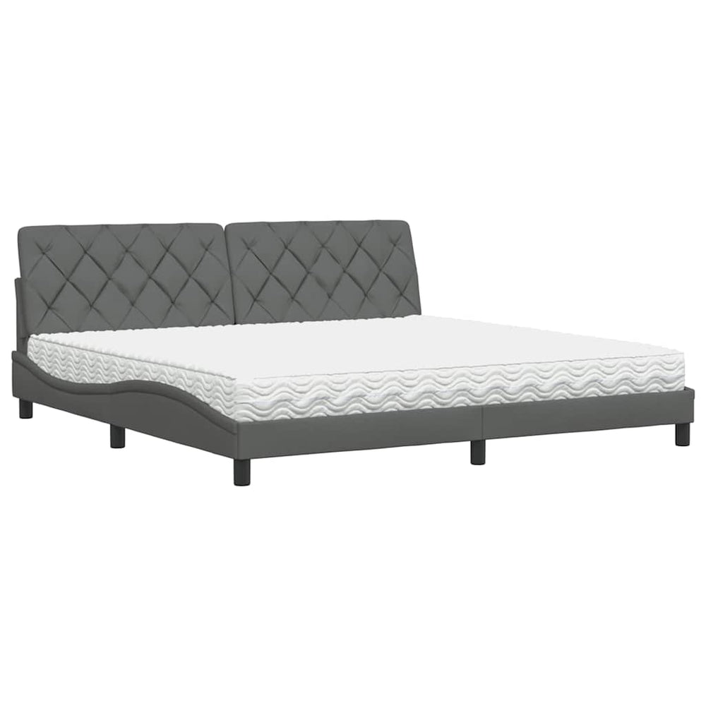 Bett mit Matratze Dunkelgrau 200x200 cm