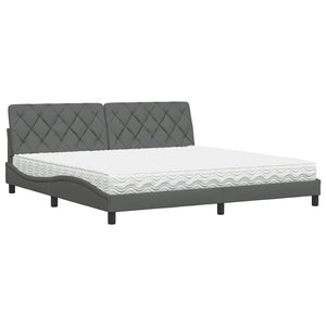 Bett mit Matratze Dunkelgrau 200x200 cm