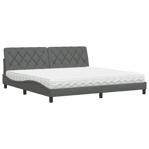 Bett mit Matratze Dunkelgrau 200x200 cm