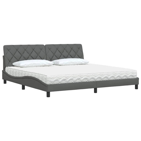 Bett mit Matratze Dunkelgrau 200x200 cm