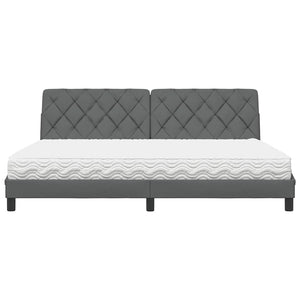 Bett mit Matratze Dunkelgrau 200x200 cm
